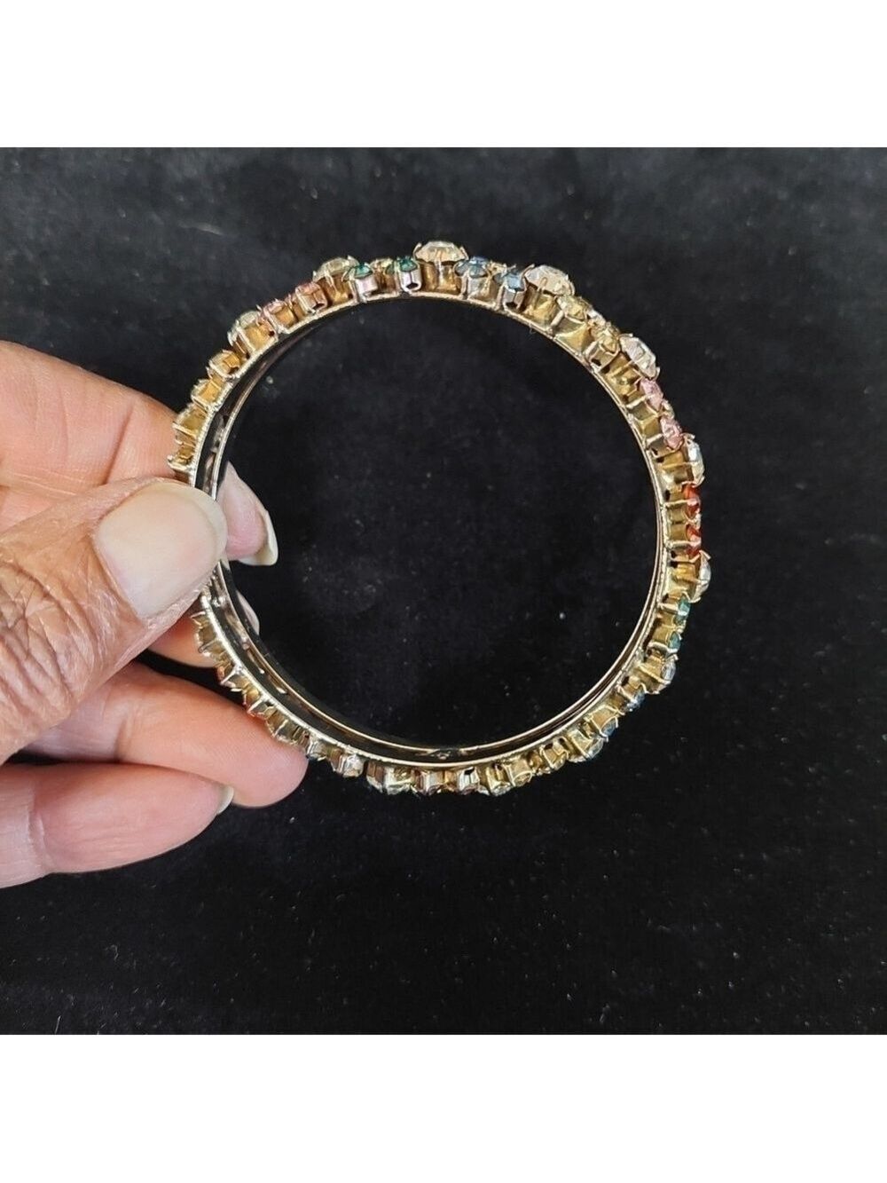 Vintage* Multi-Colour Rhinestone Bracelet - Picture 4 of 4